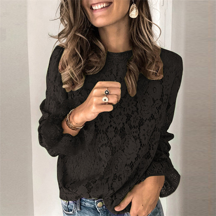 Hollow Lace Long Sleeve Shirt