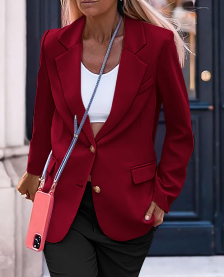 Women's Long-Sleeved Slim Suit Jacket