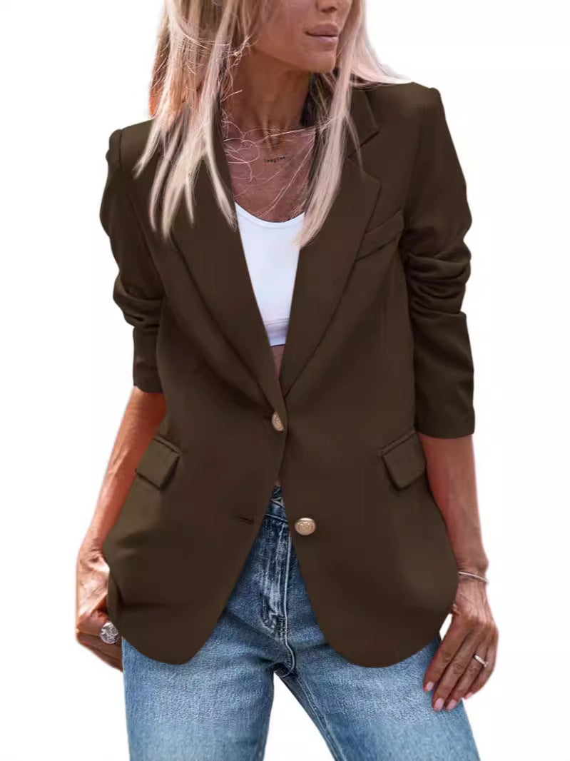 Women's Long-Sleeved Slim Suit Jacket