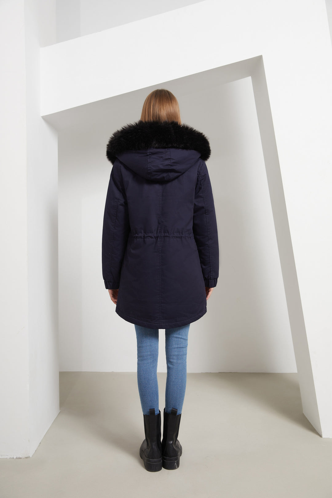 Rosie - Fur Collar Hooded Parka - Plus Velvet Cotton Coat