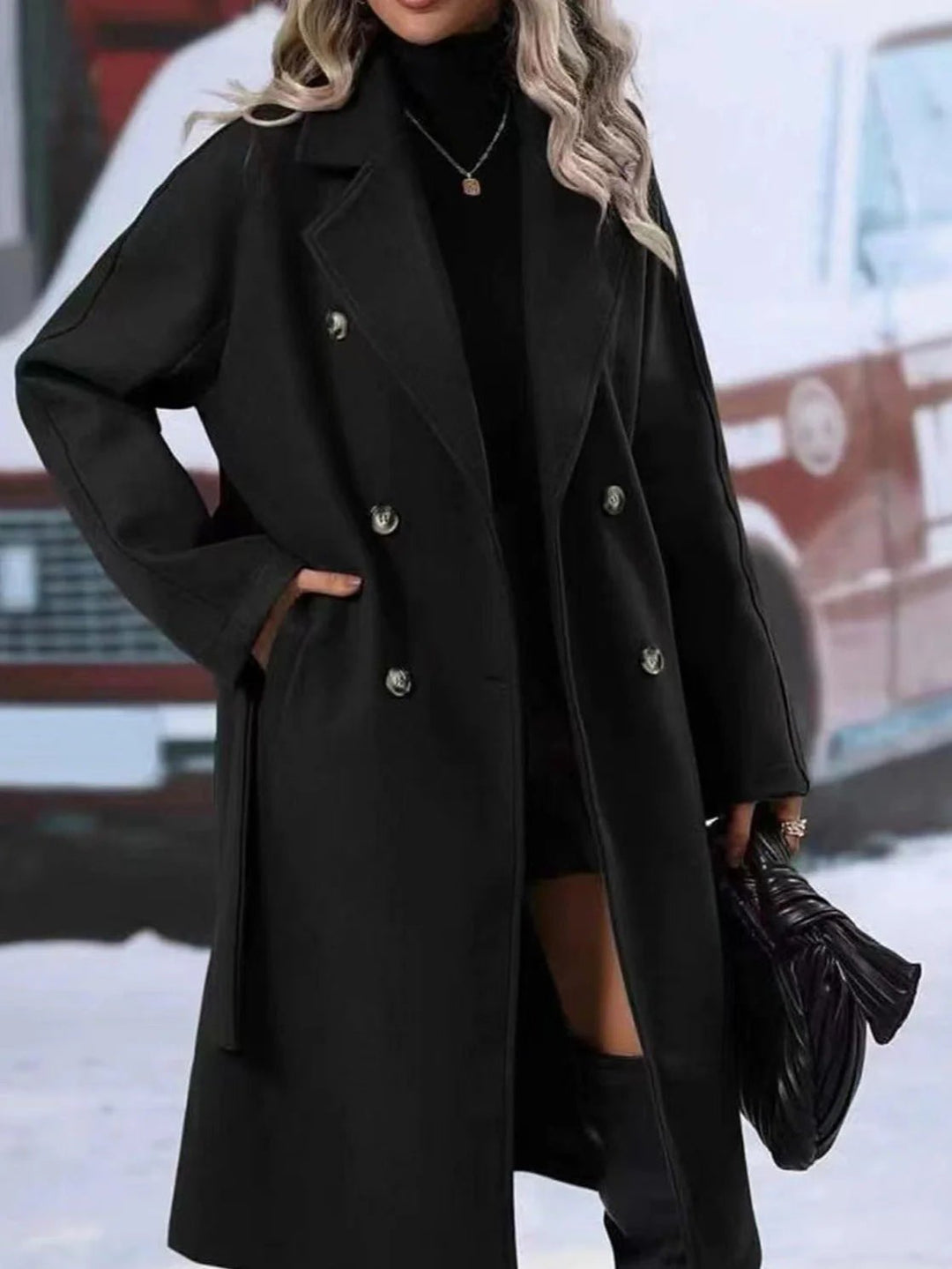 Zoey Classic Double-Breasted Wool Coat