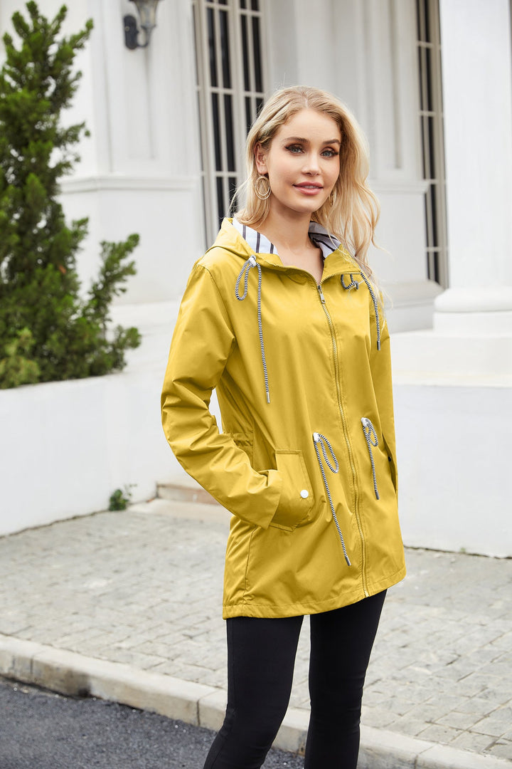 Edith - Striped Rain Coat with hood