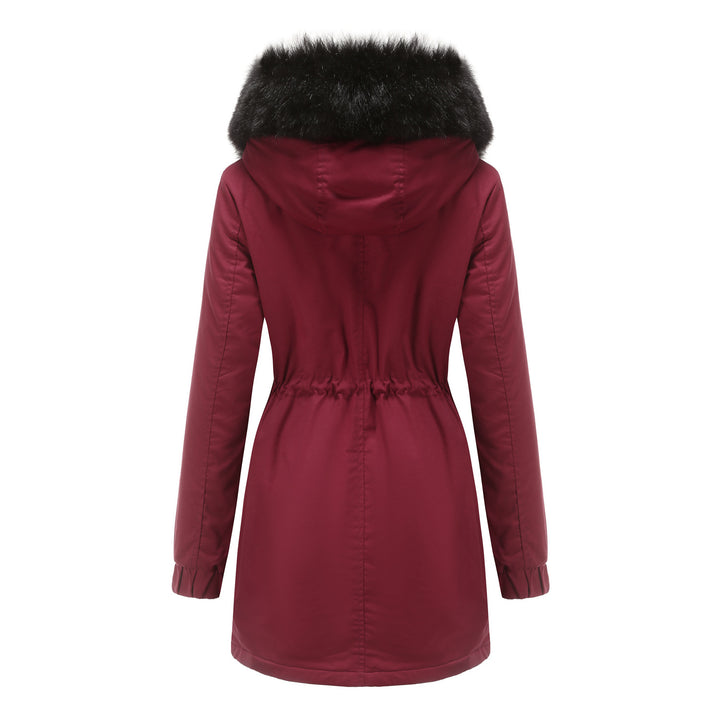 Rosie - Fur Collar Hooded Parka - Plus Velvet Cotton Coat