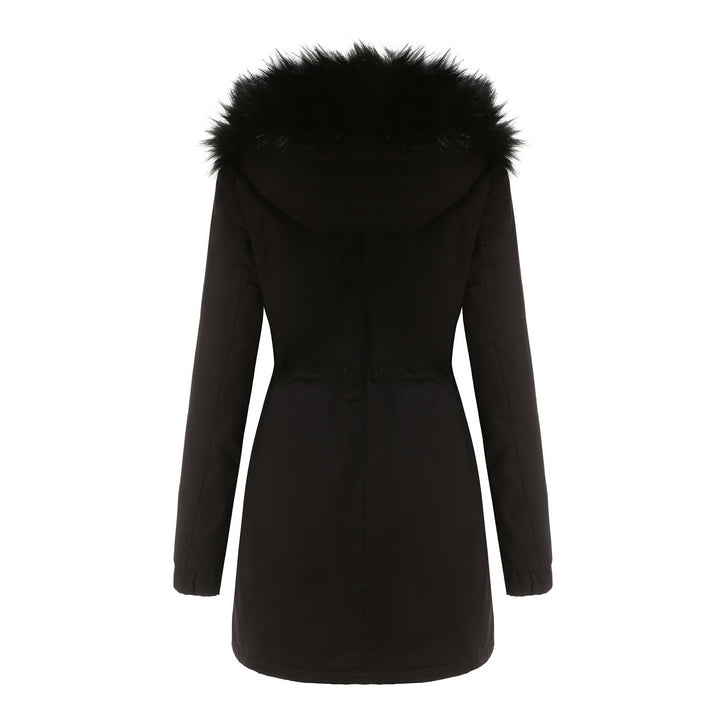 Rosie - Fur Collar Hooded Parka - Plus Velvet Cotton Coat