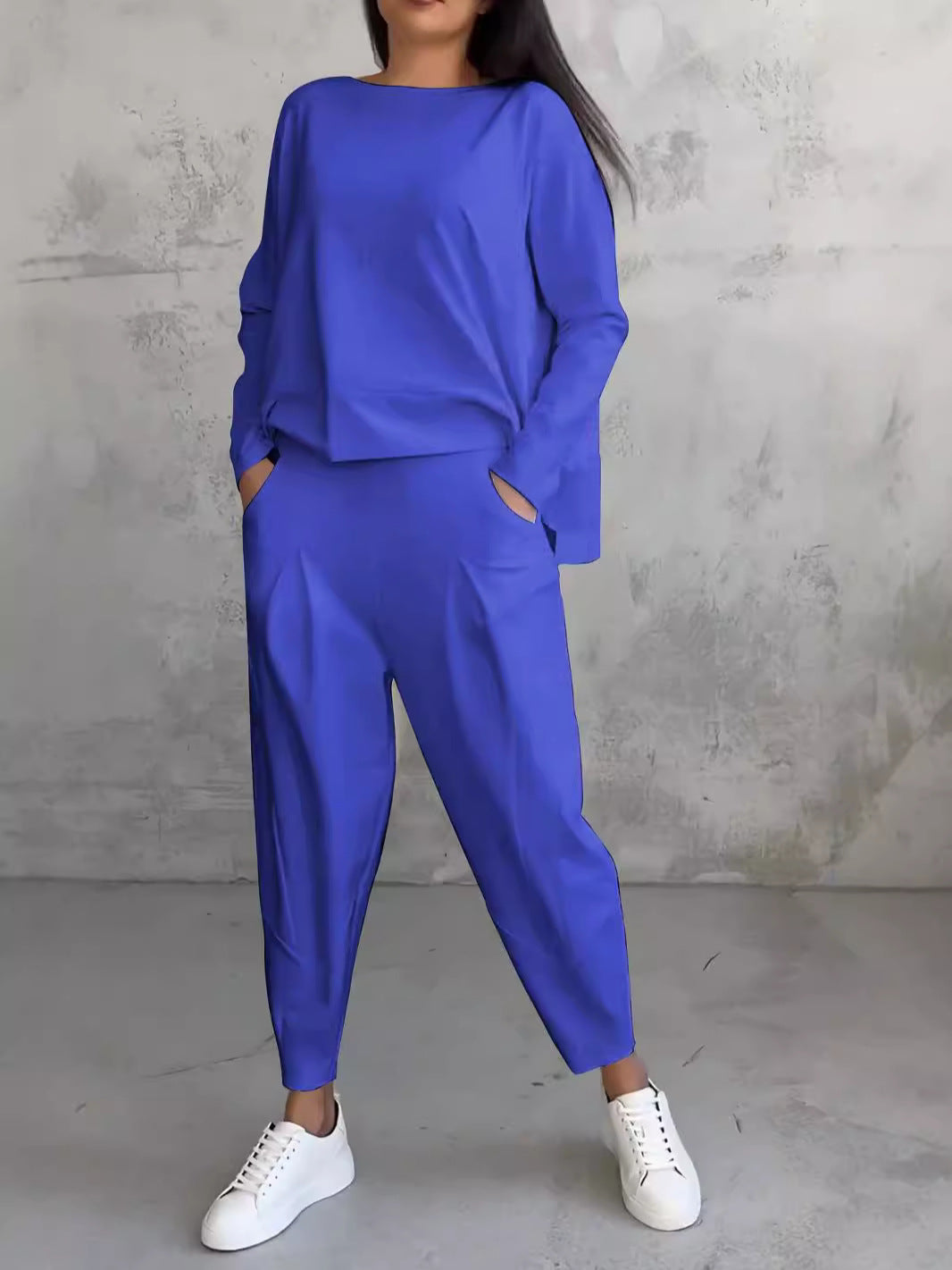 Clara - Irregular Design Sweater & Harem Pants Suit.