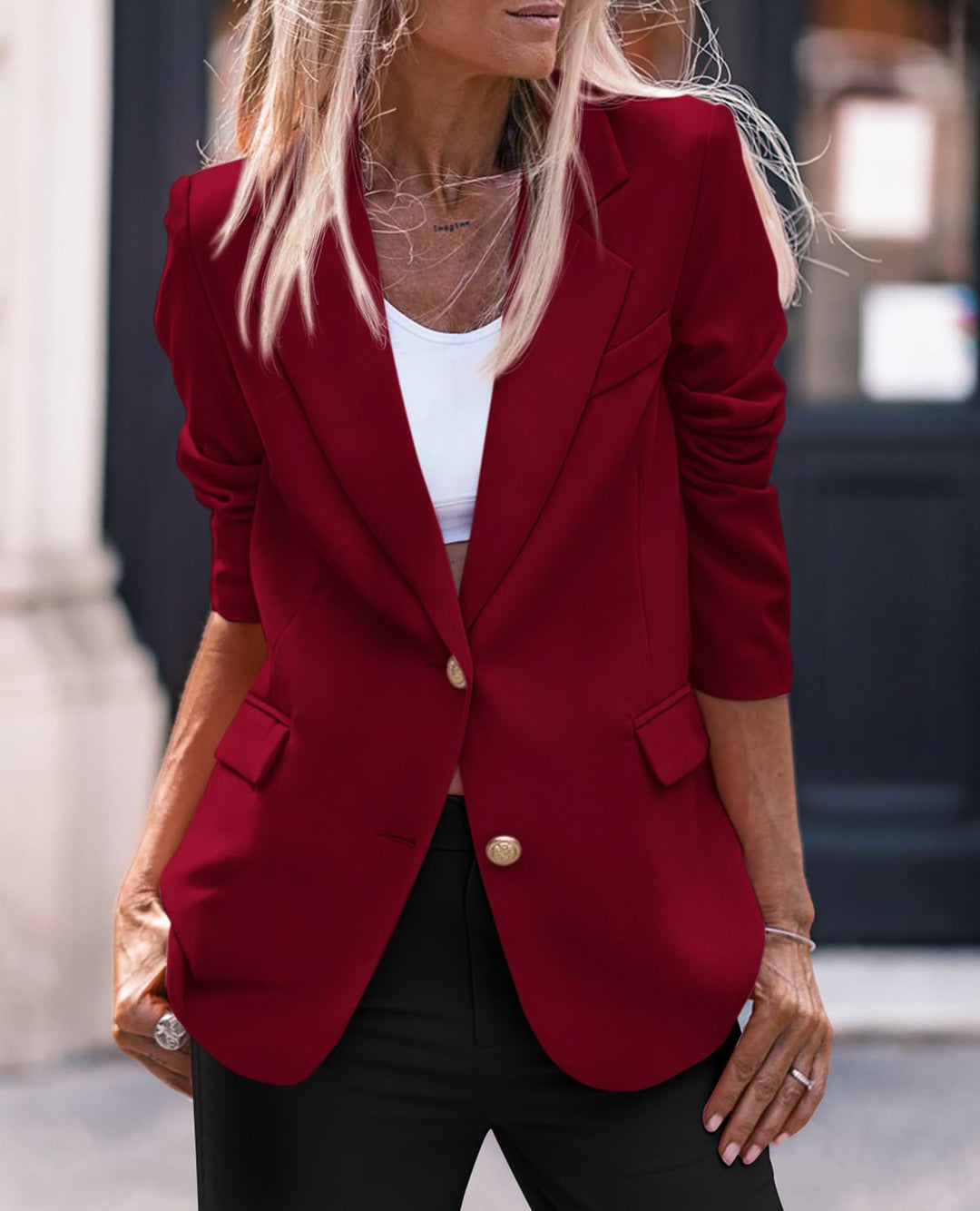 Women's Long-Sleeved Slim Suit Jacket