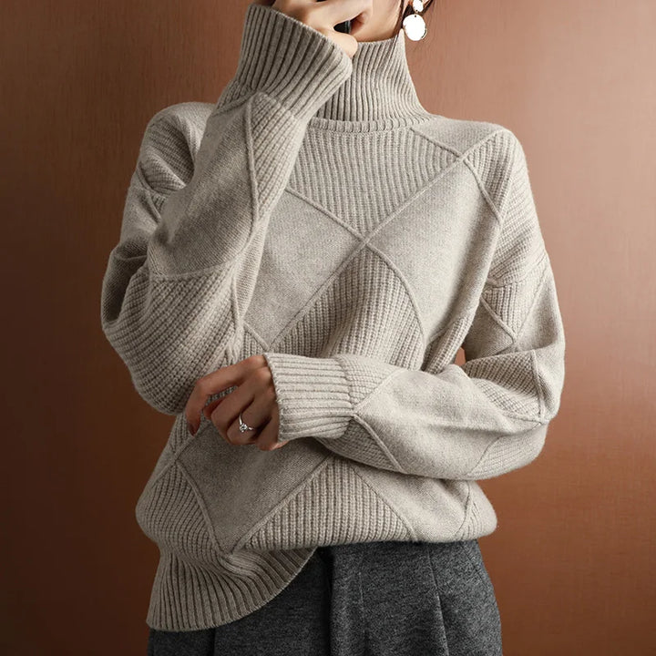 Charlotte - ARGYLE TURTLENECK JUMPER