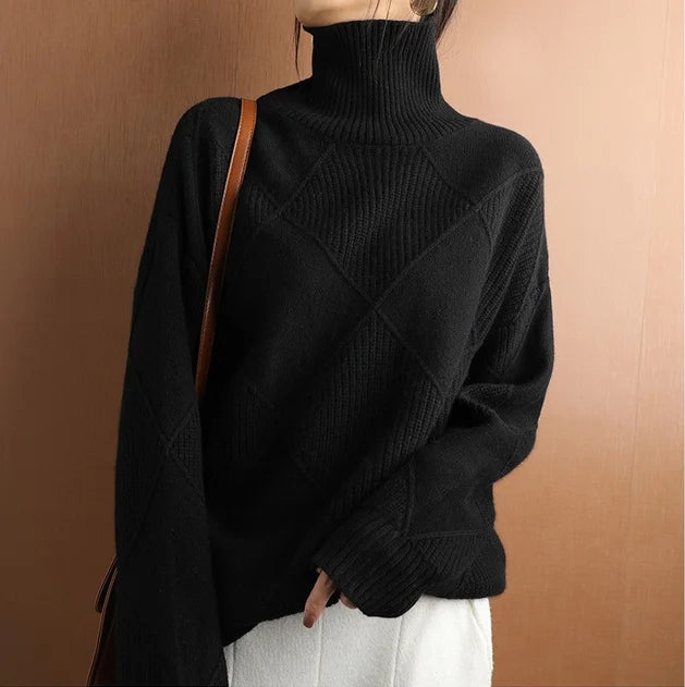 Charlotte - ARGYLE TURTLENECK JUMPER