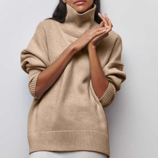 Ava | Roller Collar Pullover Stretched