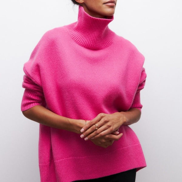 Ava | Roller Collar Pullover Stretched