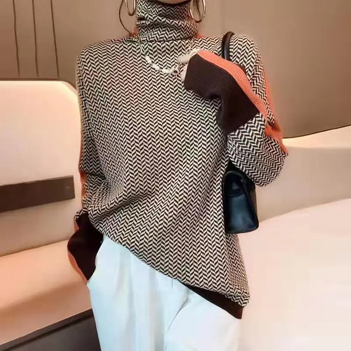 BEATRICE - HERRINGBONE TURTLENECK