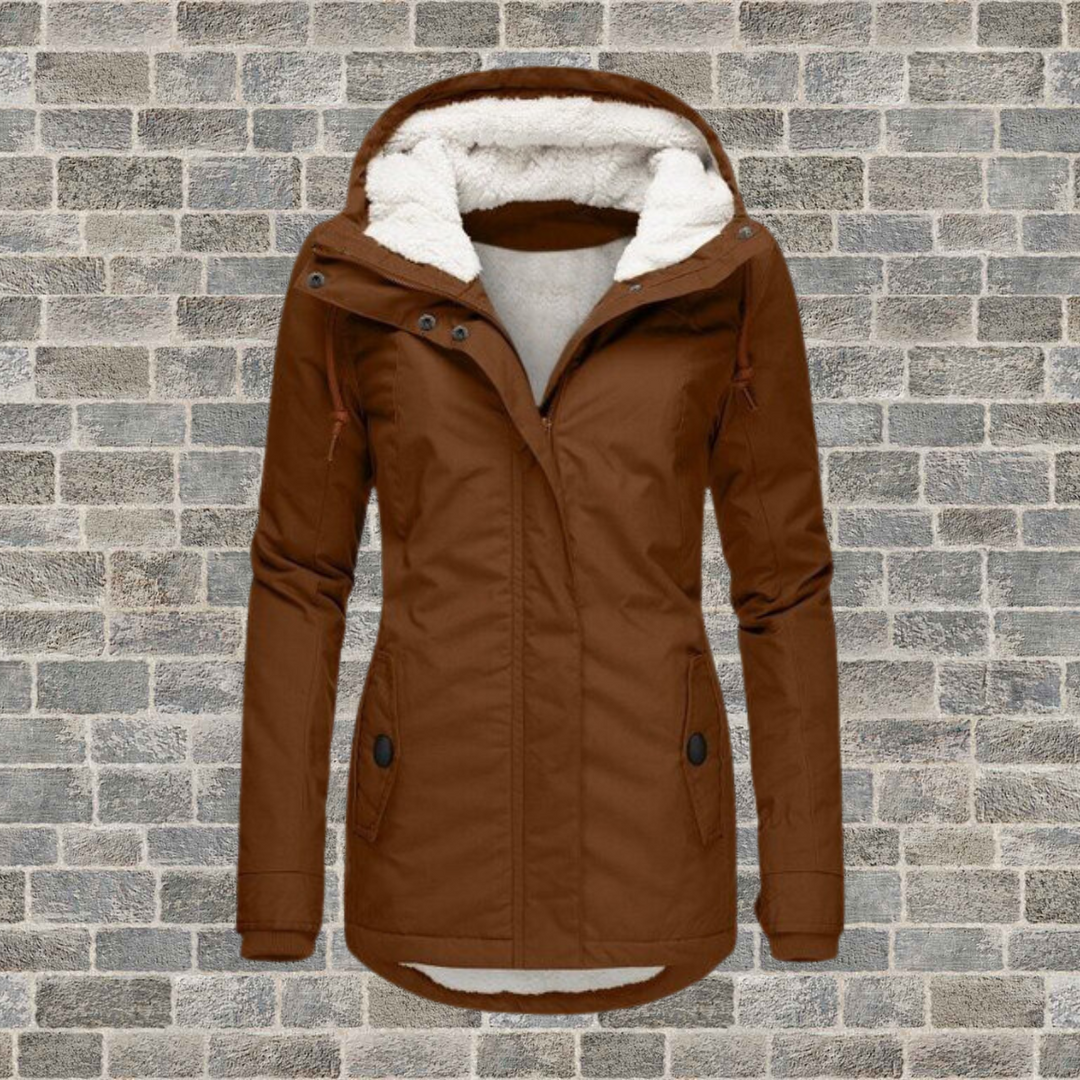 Jenna - Warm Cotton Sherpa Hoodie for Women