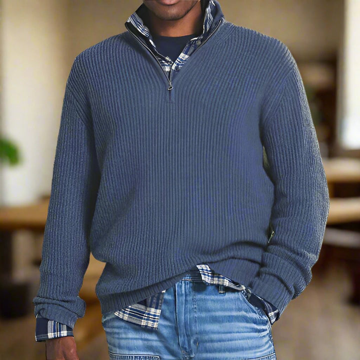 WILLIAM HALF-ZIP KNIT SWEATER