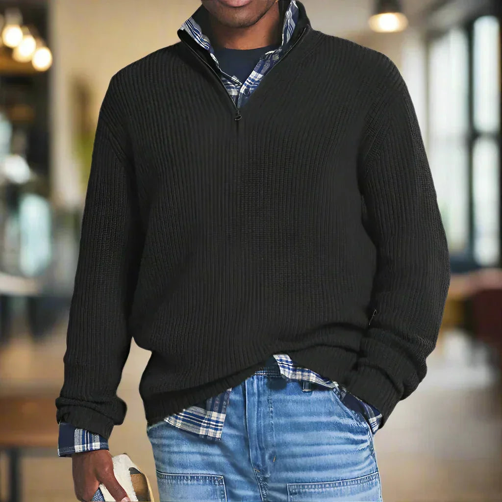 WILLIAM HALF-ZIP KNIT SWEATER