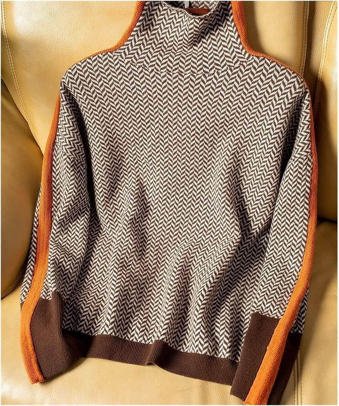 BEATRICE - HERRINGBONE TURTLENECK