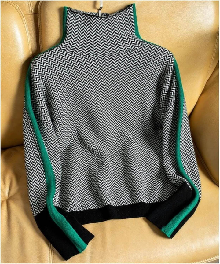 BEATRICE - HERRINGBONE TURTLENECK