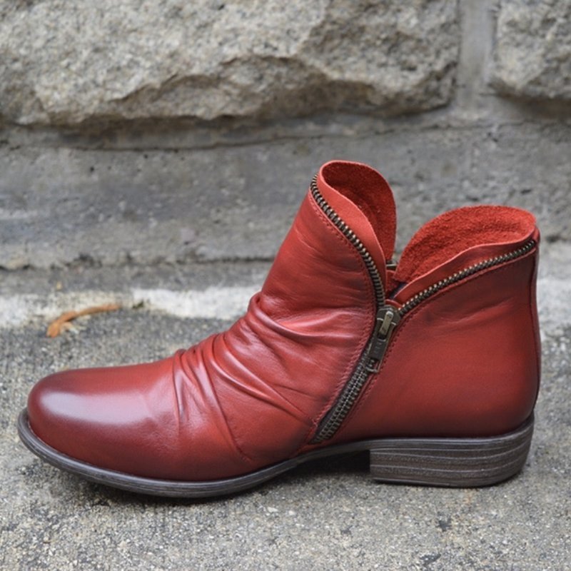 Ava | Leather boots with zipper