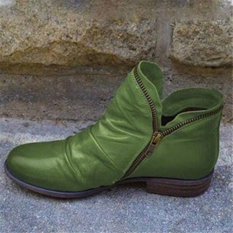 Ava | Leather boots with zipper