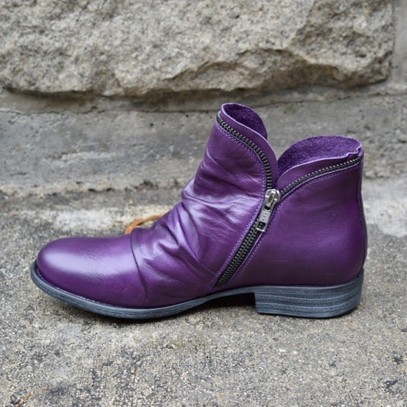 Ava | Leather boots with zipper